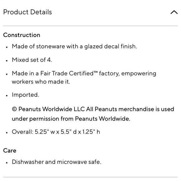 ❤️ NIB- Peanuts Snoopy Stoneware Plates- Set of 4- Pottery Barn - Picture 5 of 5